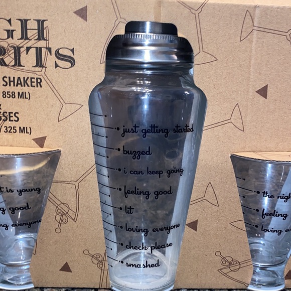 High Spirits Martini Mix Glass Cocktail Shaker And 2 Glasses, 29 FL oz shaker 🍸 - Picture 2 of 6